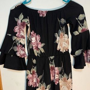 Black Floral Romper